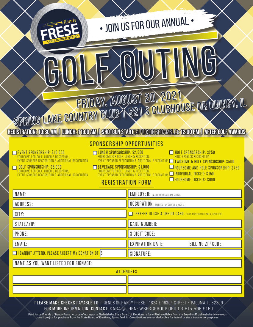 Rep Frese Annual Golf Outing
