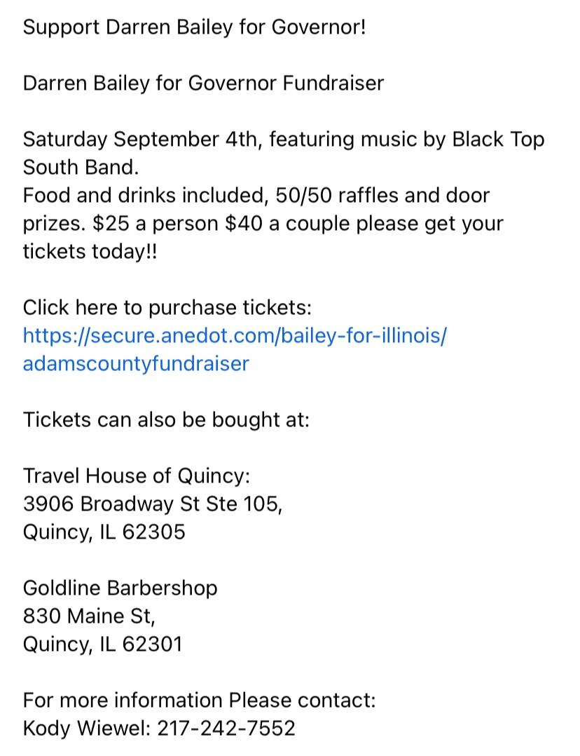 Darren Bailey Fun Raiser