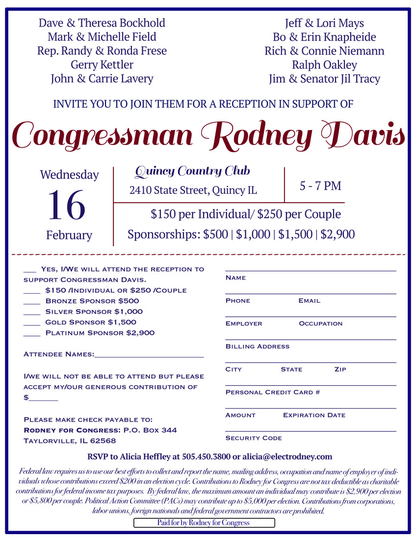 A RECEPTION IN SUPPORT OF RODNEY DAVIS