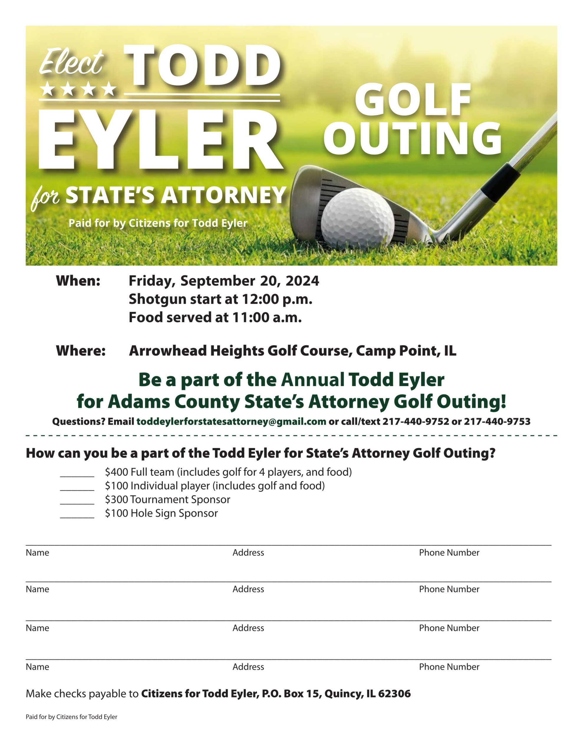 Todd Eyler Golf Outing